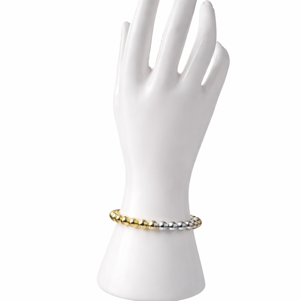 Chunky Two-Tone Stainless Steel Adjustable Bracelet